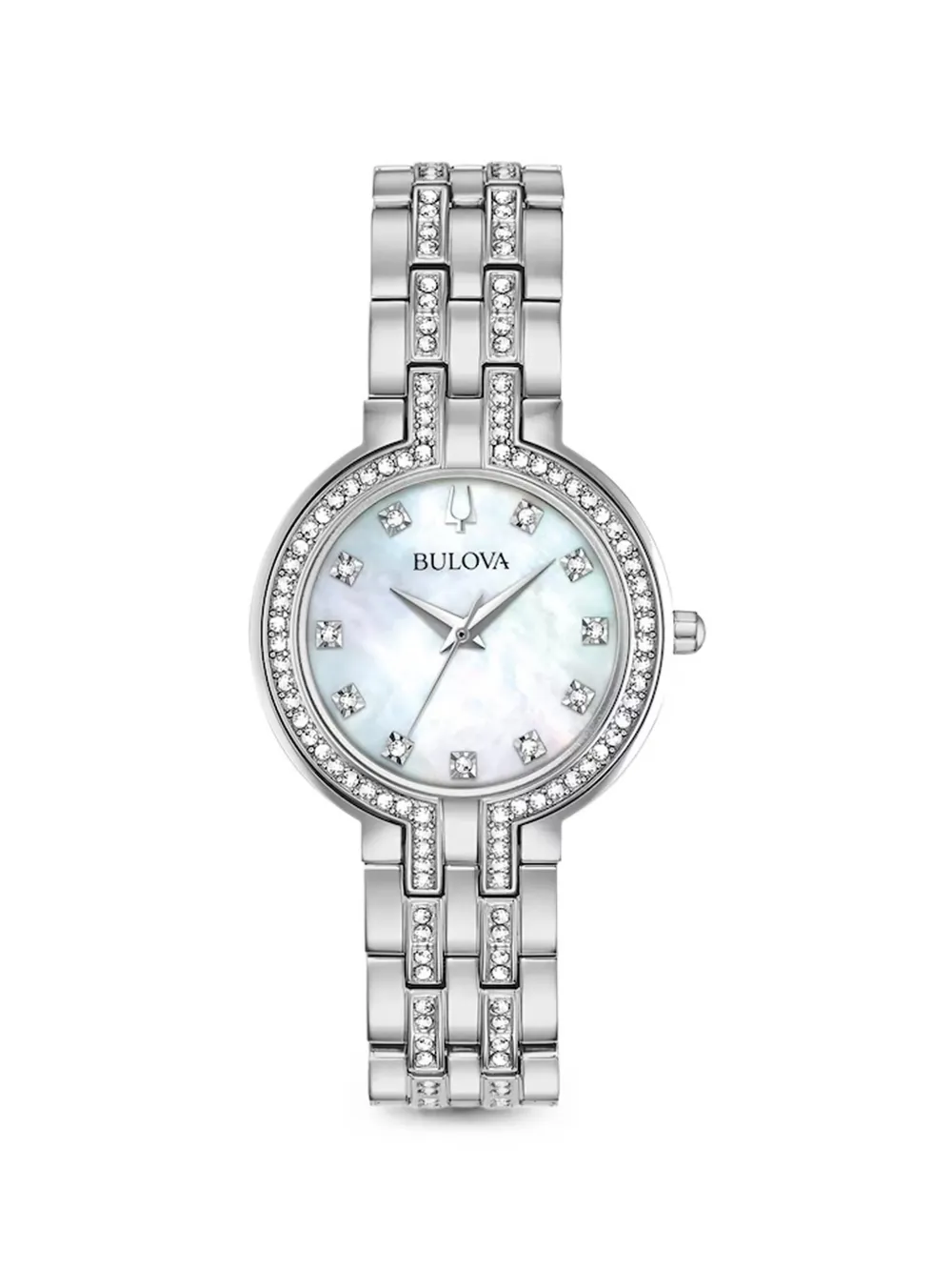 Bulova Crystal-embellished 32mm Watch Set In Silver