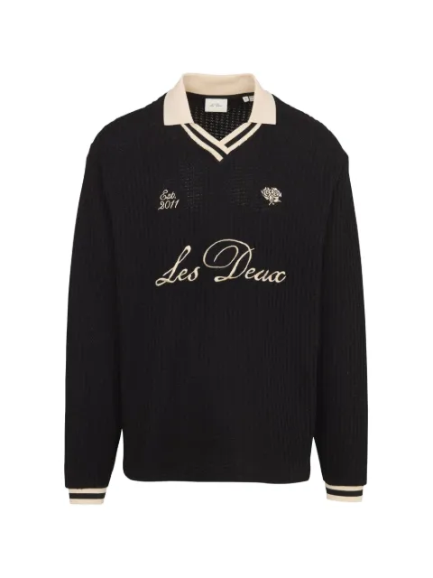 Les Deux logo-embroidered V-neck sweater