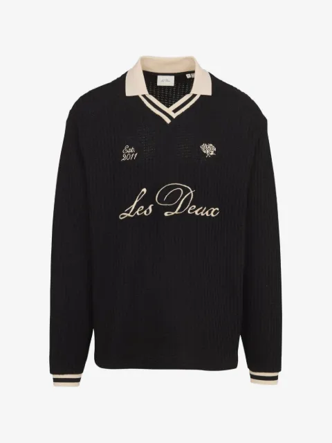 Les Deux logo-embroidered V-neck sweater