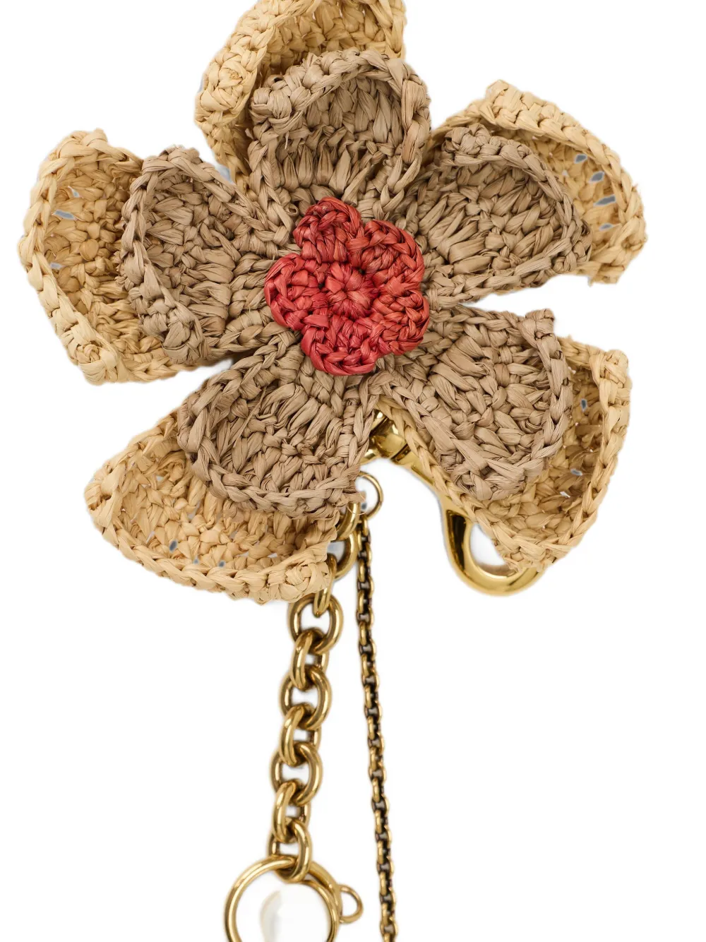Chloé Tassenbedel met gehaakte bloemen Beige
