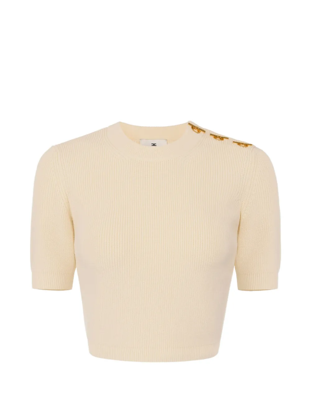Elisabetta Franchi ribbed-knit T-shirt - Nude
