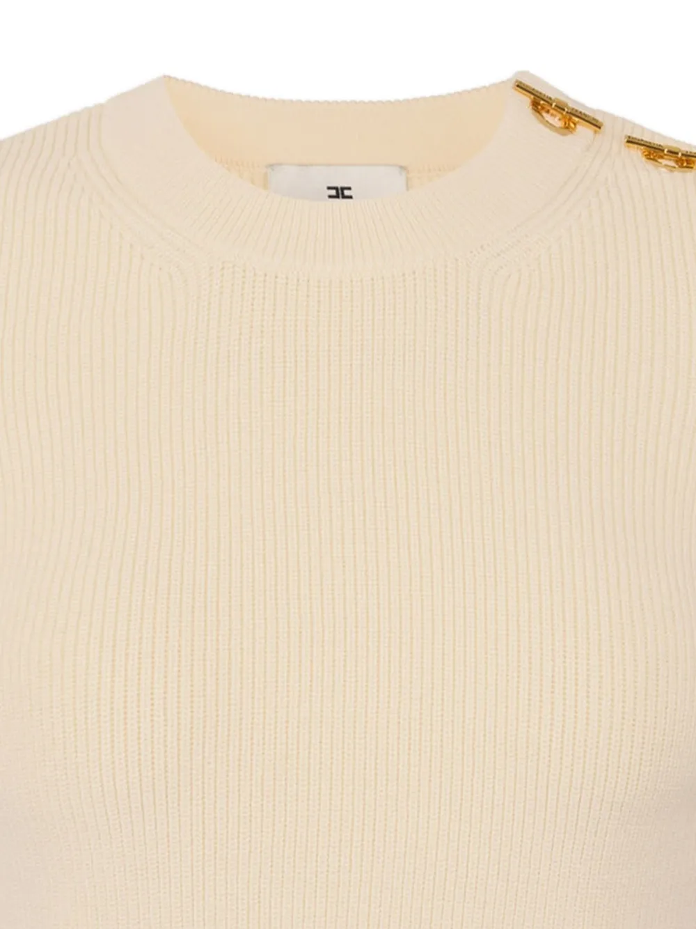 Elisabetta Franchi Ribgebreid T-shirt Beige