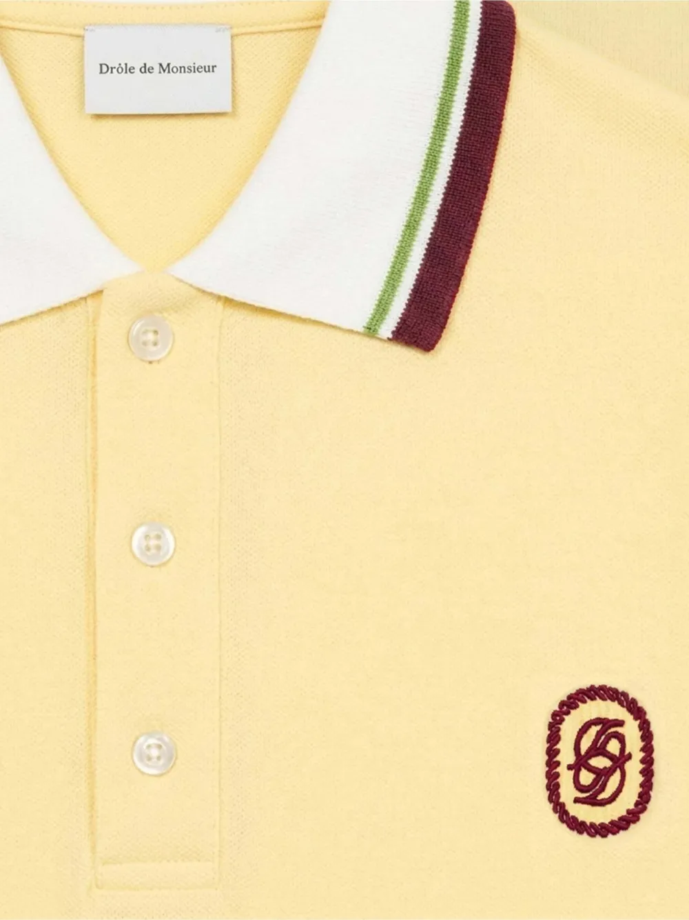 Drôle De Monsieur D Mirror poloshirt met geborduurd logo Geel