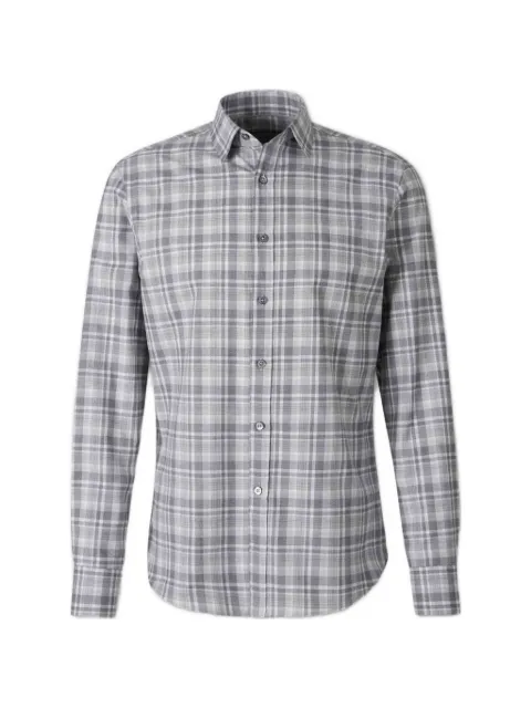Canali cotton plaid shirt