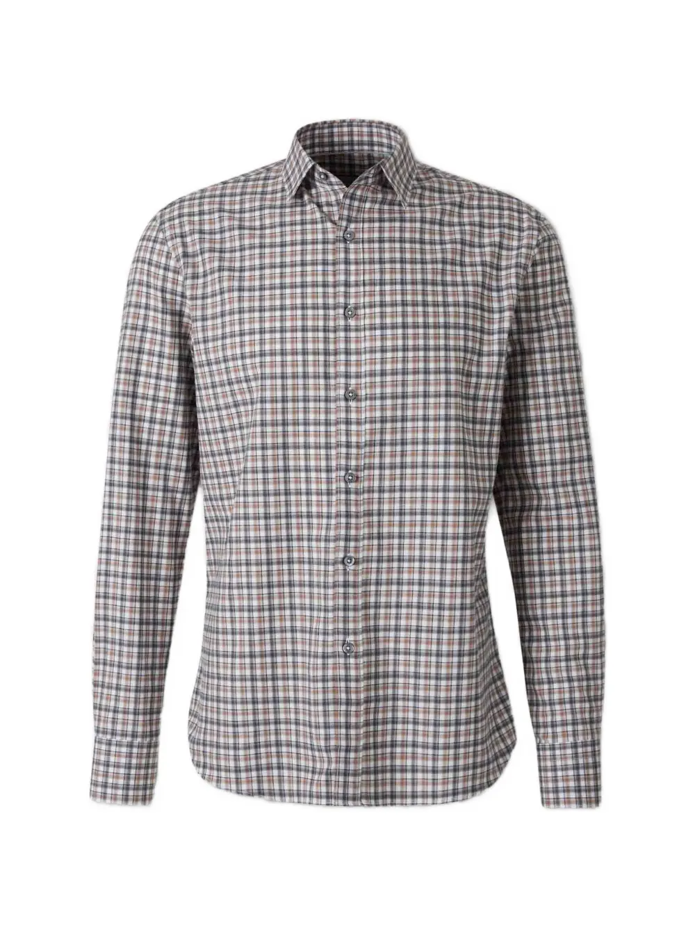 Canali cotton plaid shirt - Nude
