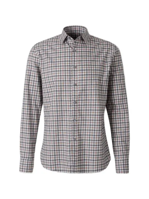 Canali cotton plaid shirt
