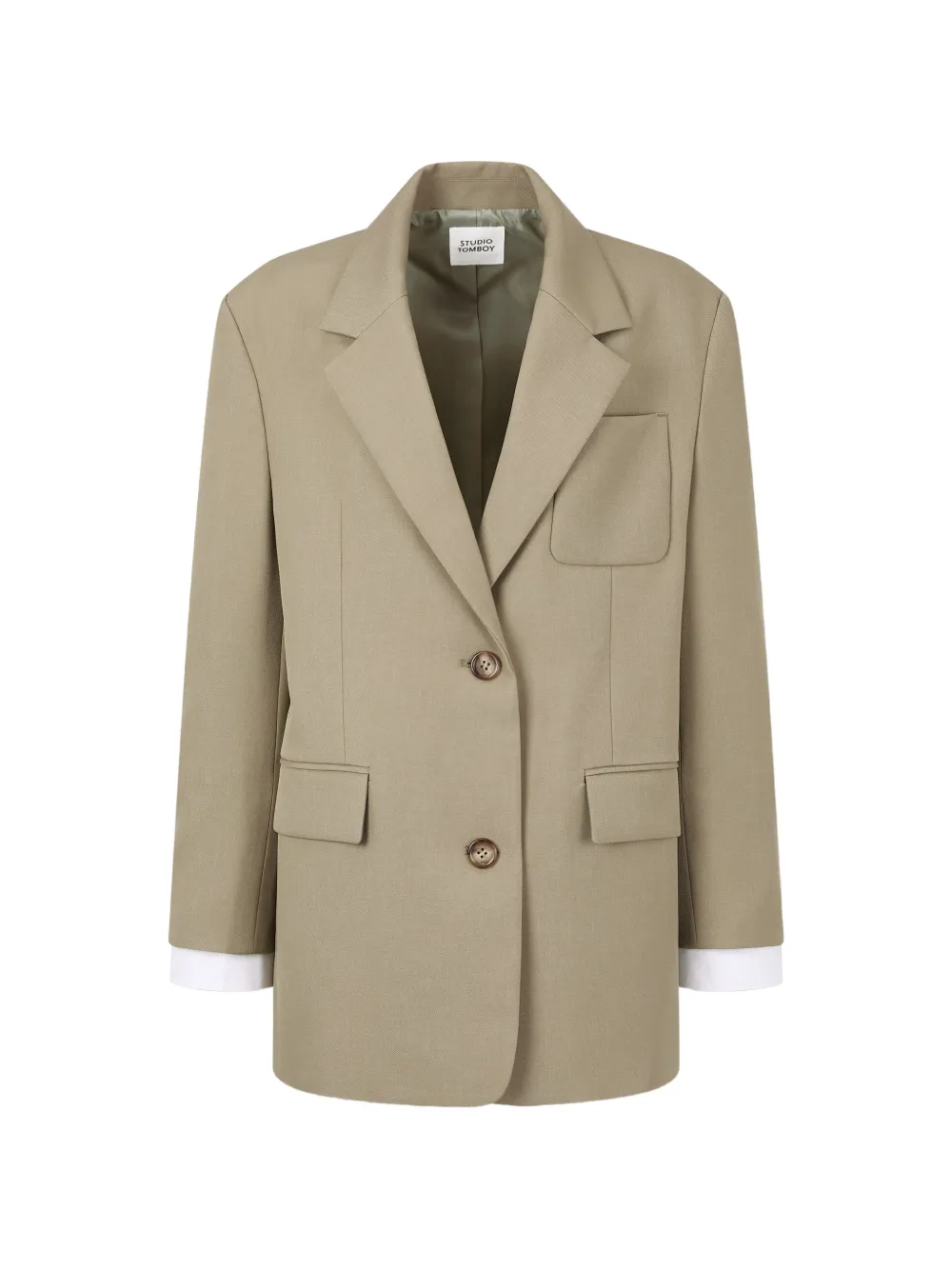 TOMBOY single-breasted layered-sleeve blazer - Neutrals