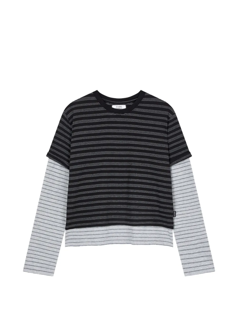 TOMBOY Gestreiftes Langarmshirt - Schwarz