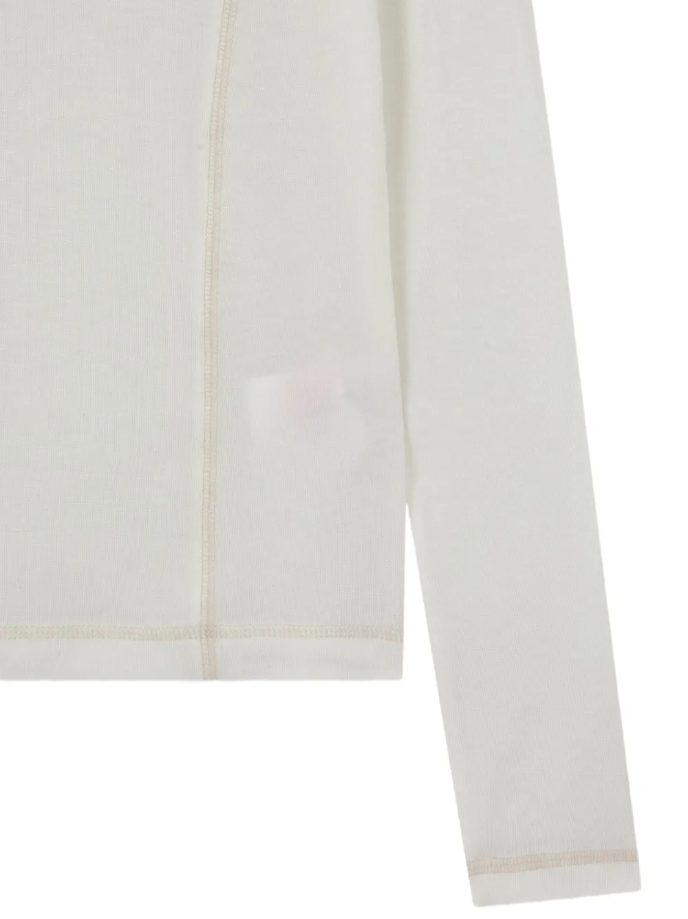 TOMBOY T-shirt met hoge hals en lange mouwen en knoopdetails Beige