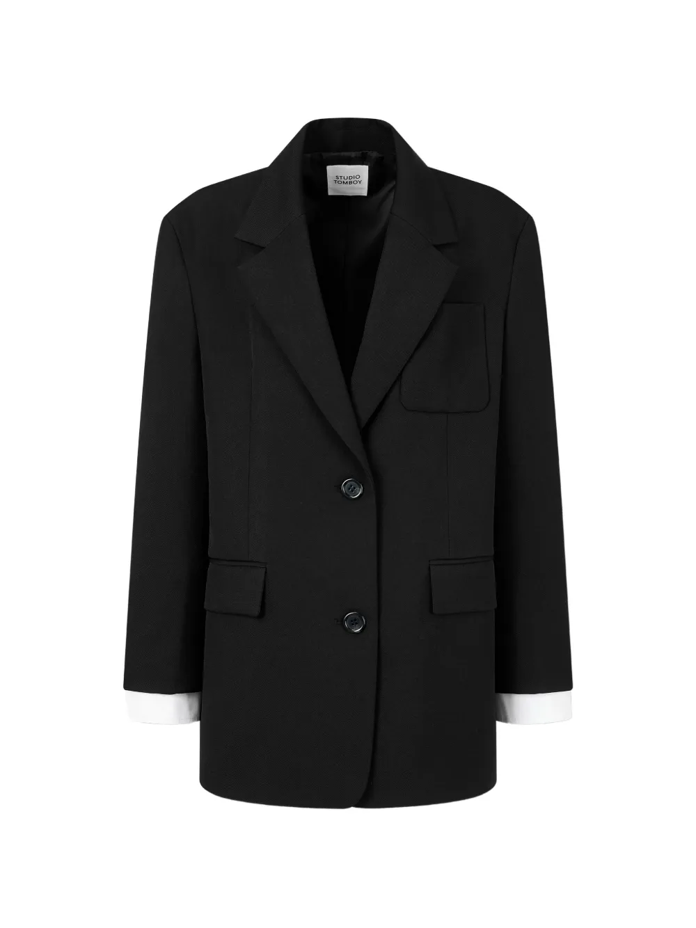 TOMBOY layered-sleeve single-breasted blazer - Nero