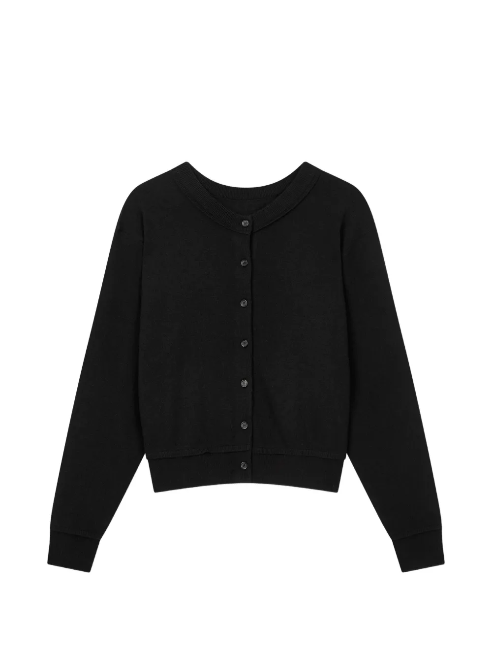 TOMBOY ribbed-trim long-sleeve cardigan - Schwarz