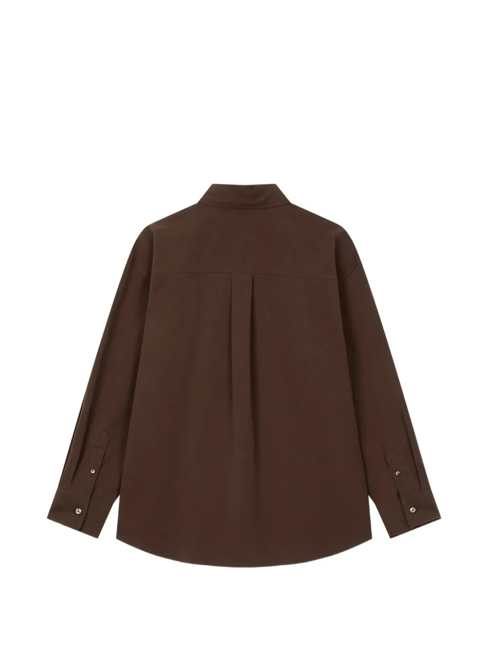 TOMBOY Katoenen button-down blouse met borstzak Bruin