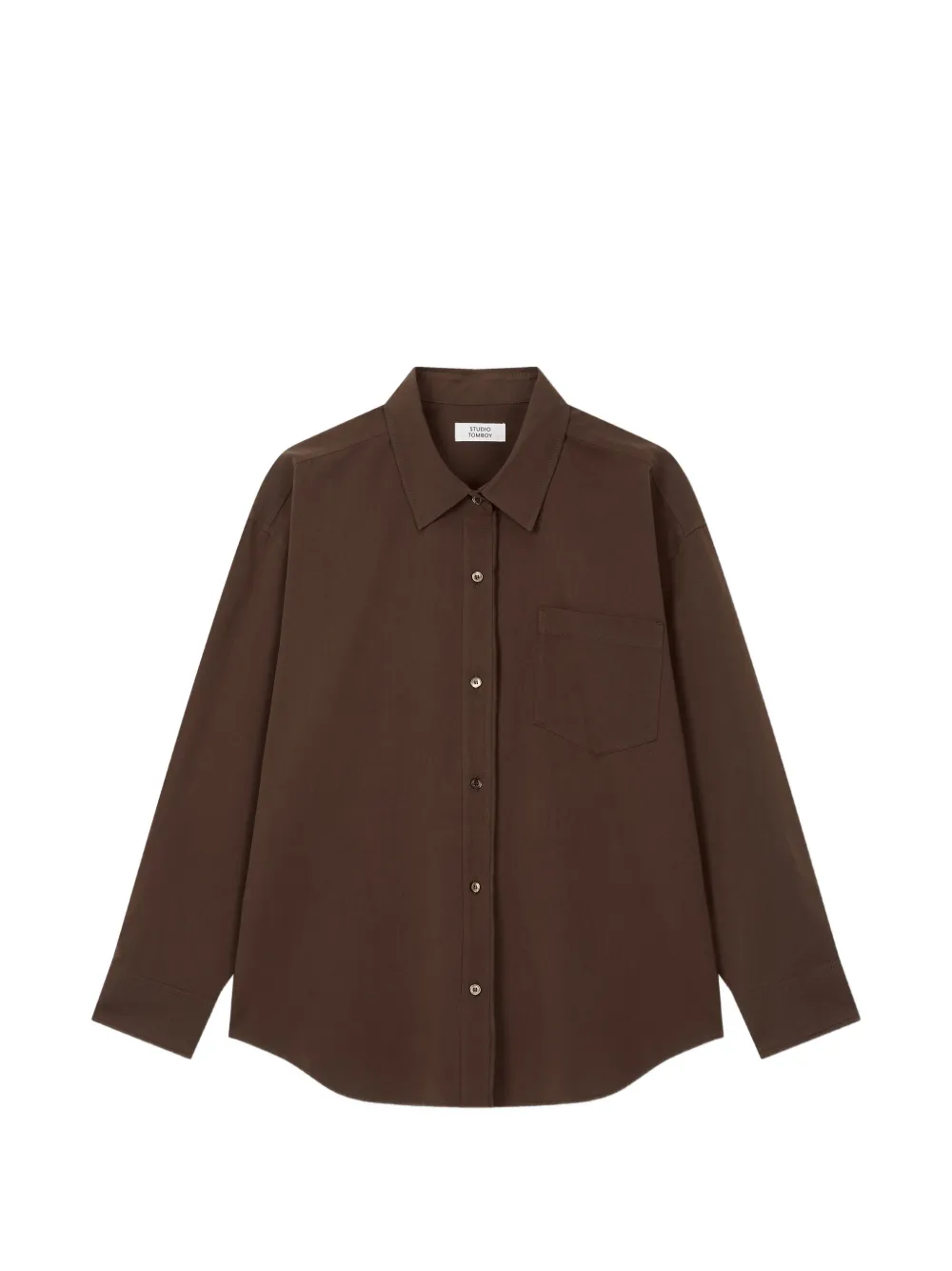 TOMBOY chest-pocket button-down cotton shirt - Braun