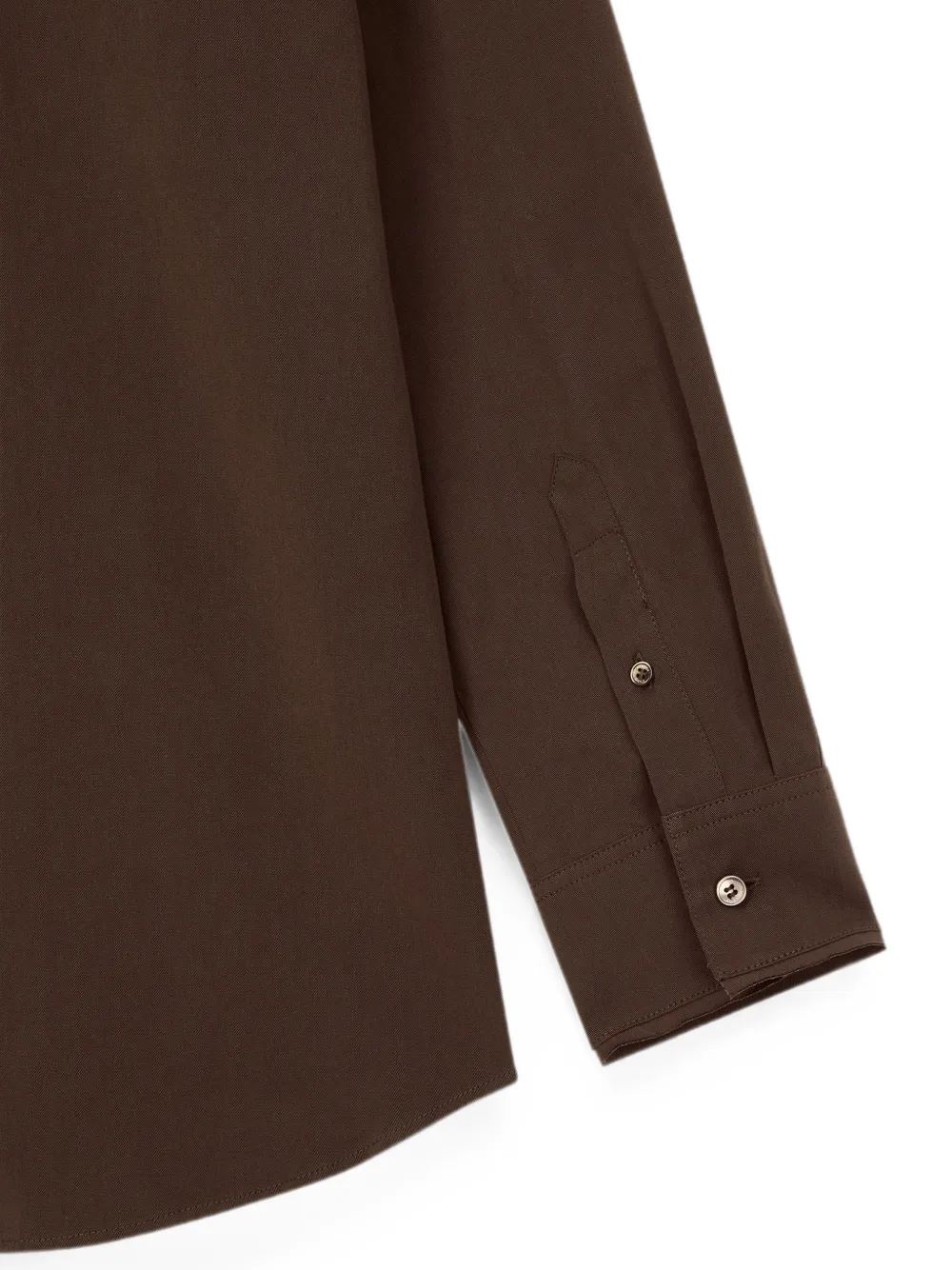 TOMBOY Katoenen button-down blouse met borstzak Bruin