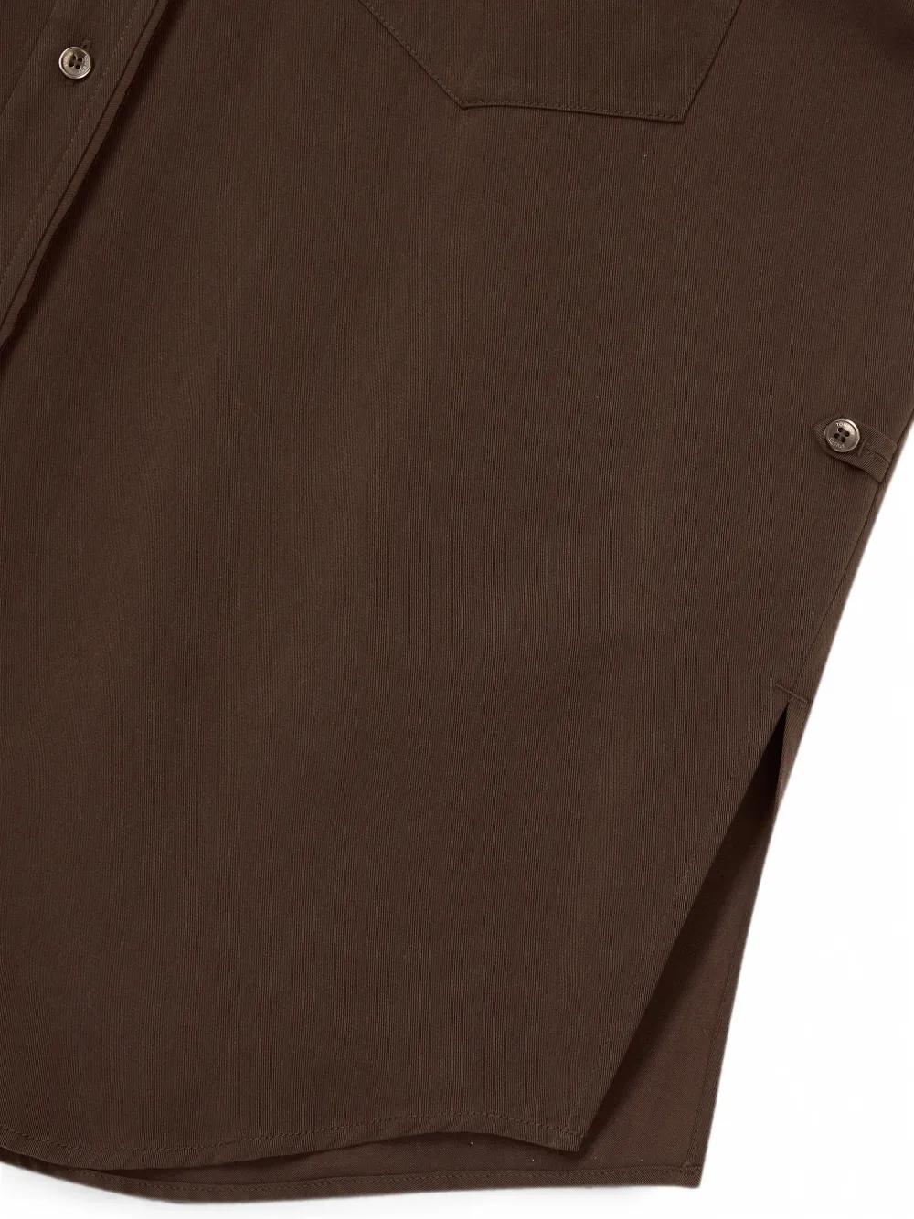 TOMBOY Katoenen button-down blouse met borstzak Bruin
