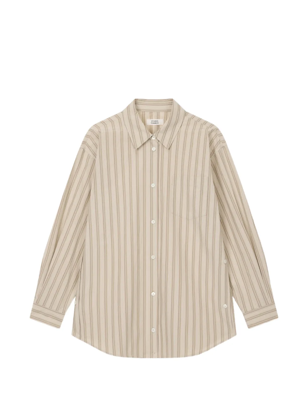 TOMBOY striped button-down cotton shirt - Nude