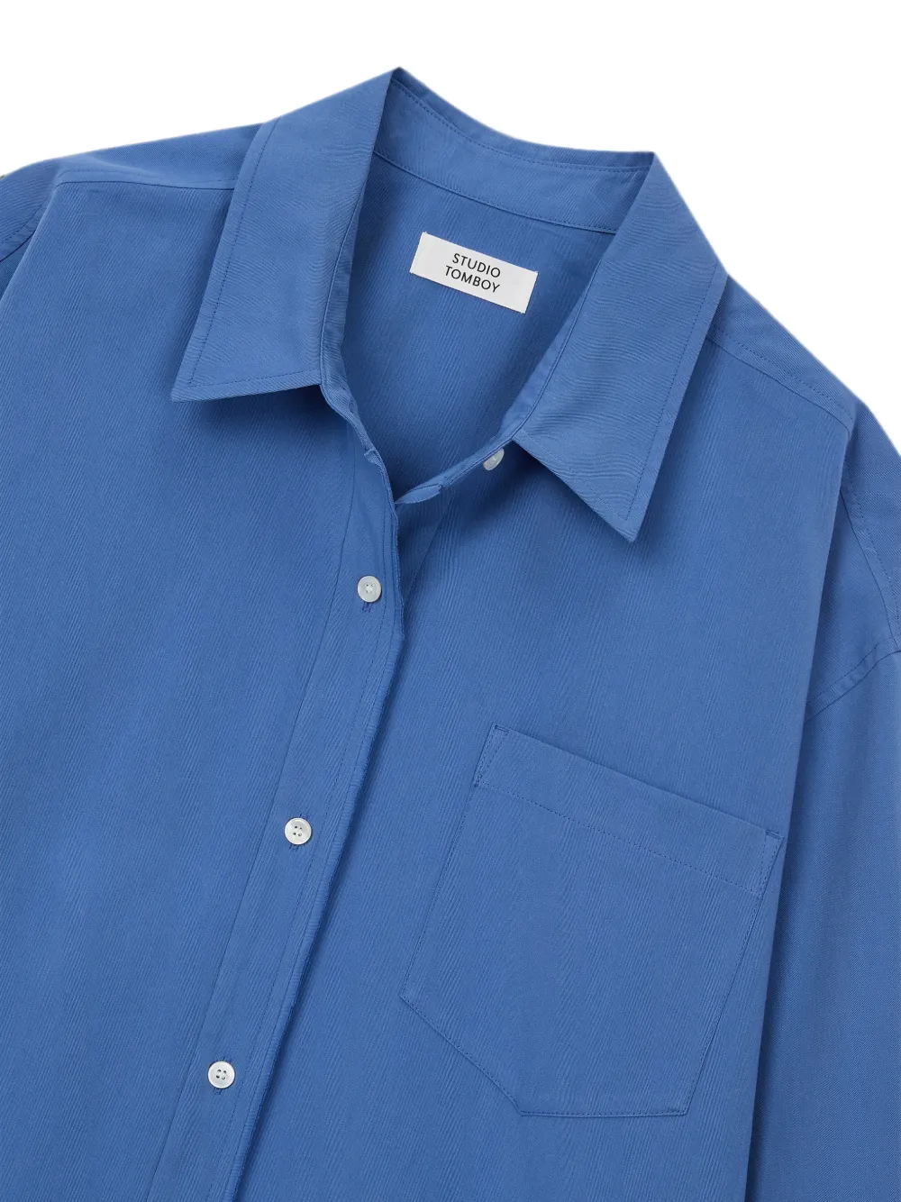 TOMBOY Button-down katoenen blouse Blauw