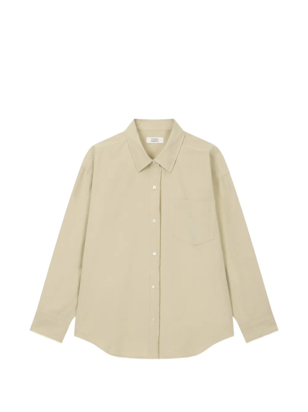 TOMBOY button-down chest-pocket cotton shirt - Nude