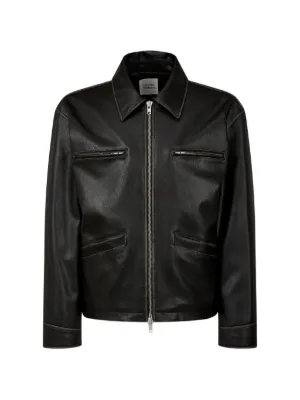 Studio Nicholson Leather Jacket | Black | FARFETCH