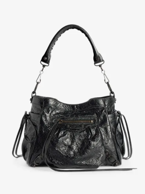 Balenciaga small Le City crinkled-leather tote bag