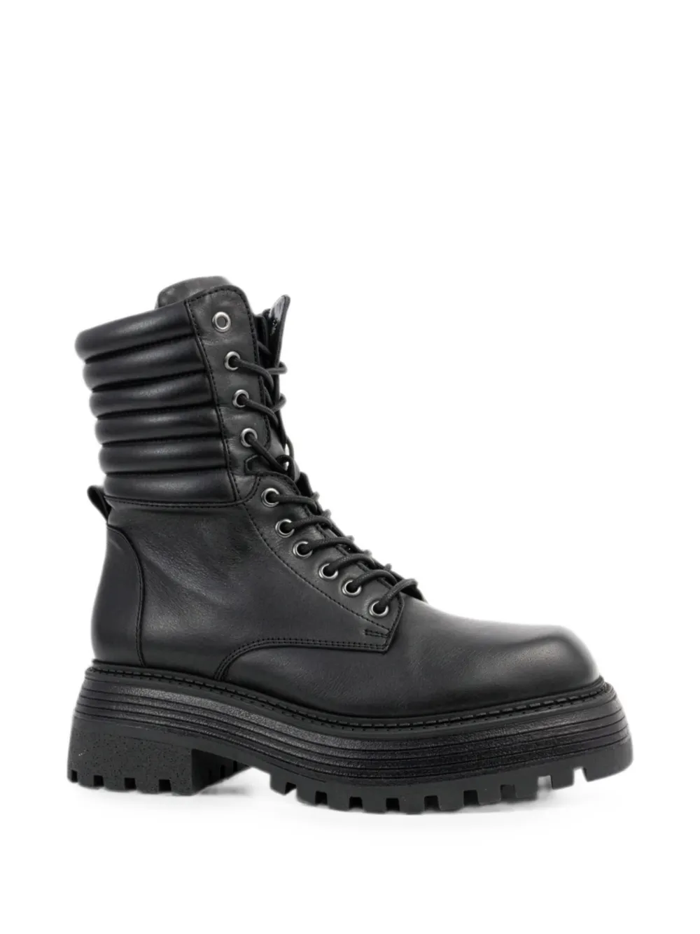 SERGIO MORETTI FIRENZE padded-collar lace-up ankle boots Zwart