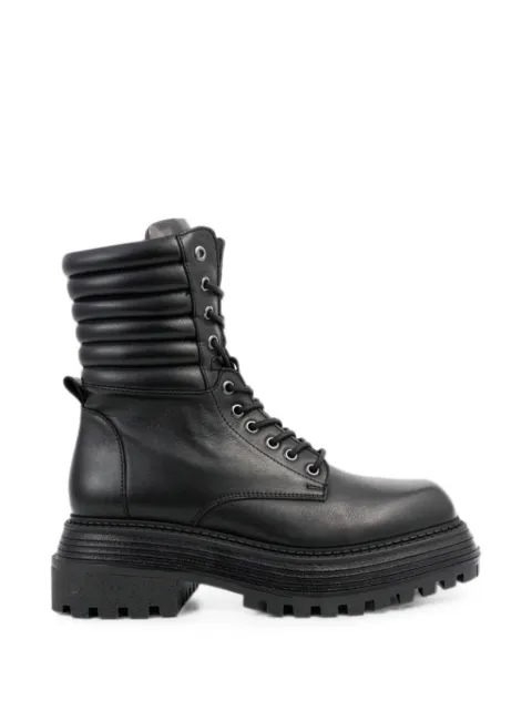 SERGIO MORETTI FIRENZE padded-collar lace-up ankle boots