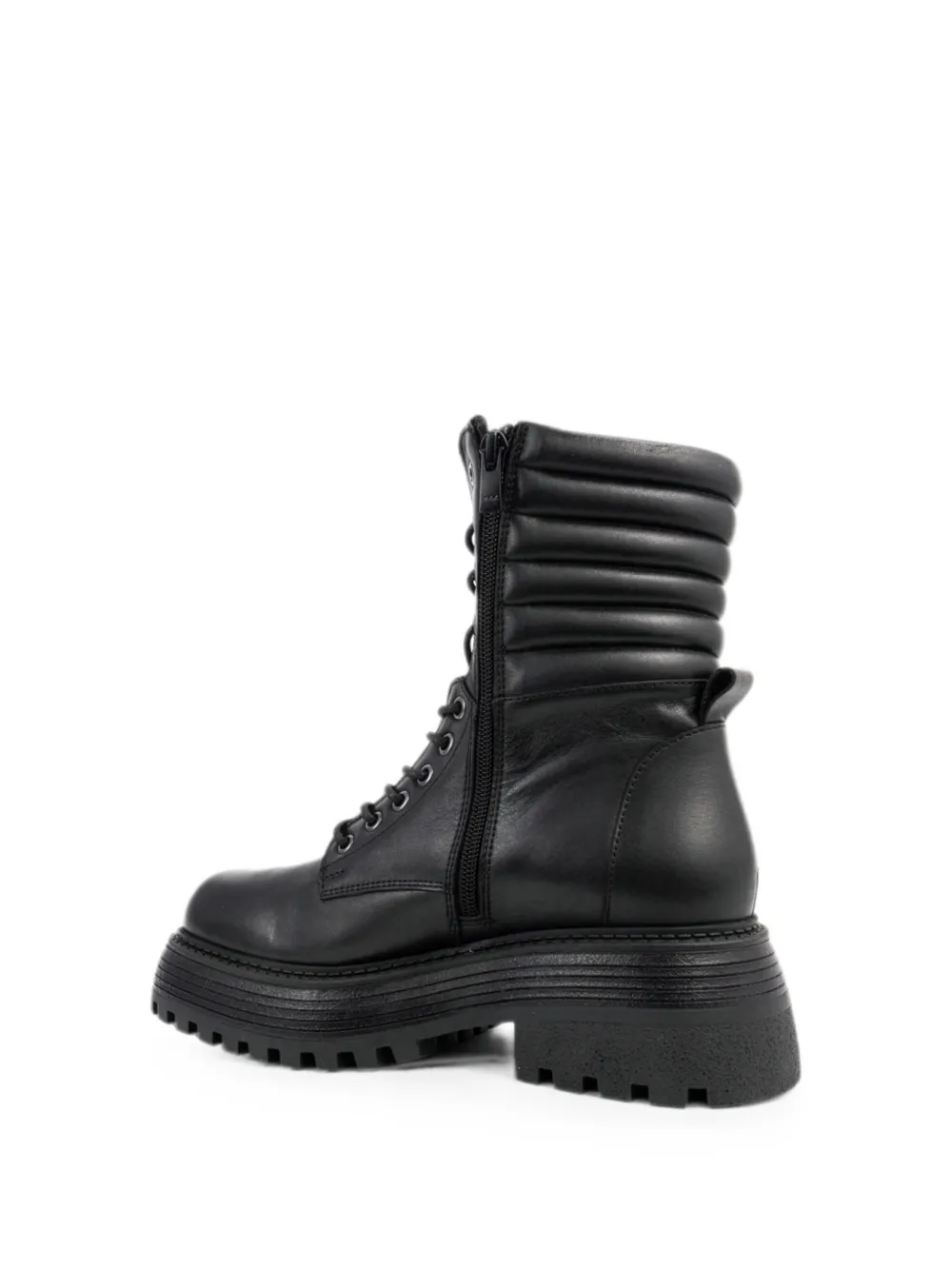 SERGIO MORETTI FIRENZE padded-collar lace-up ankle boots Zwart