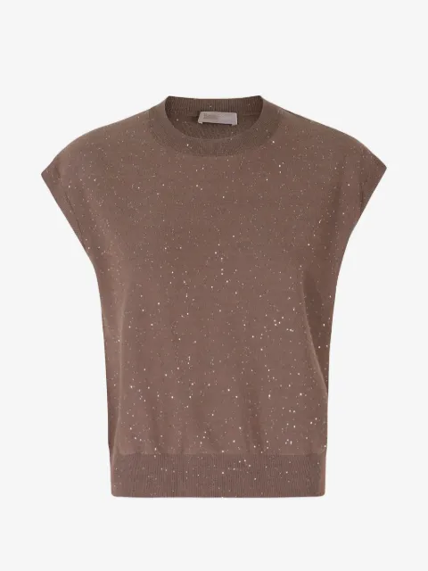 Herno sequin-embellished knitted top