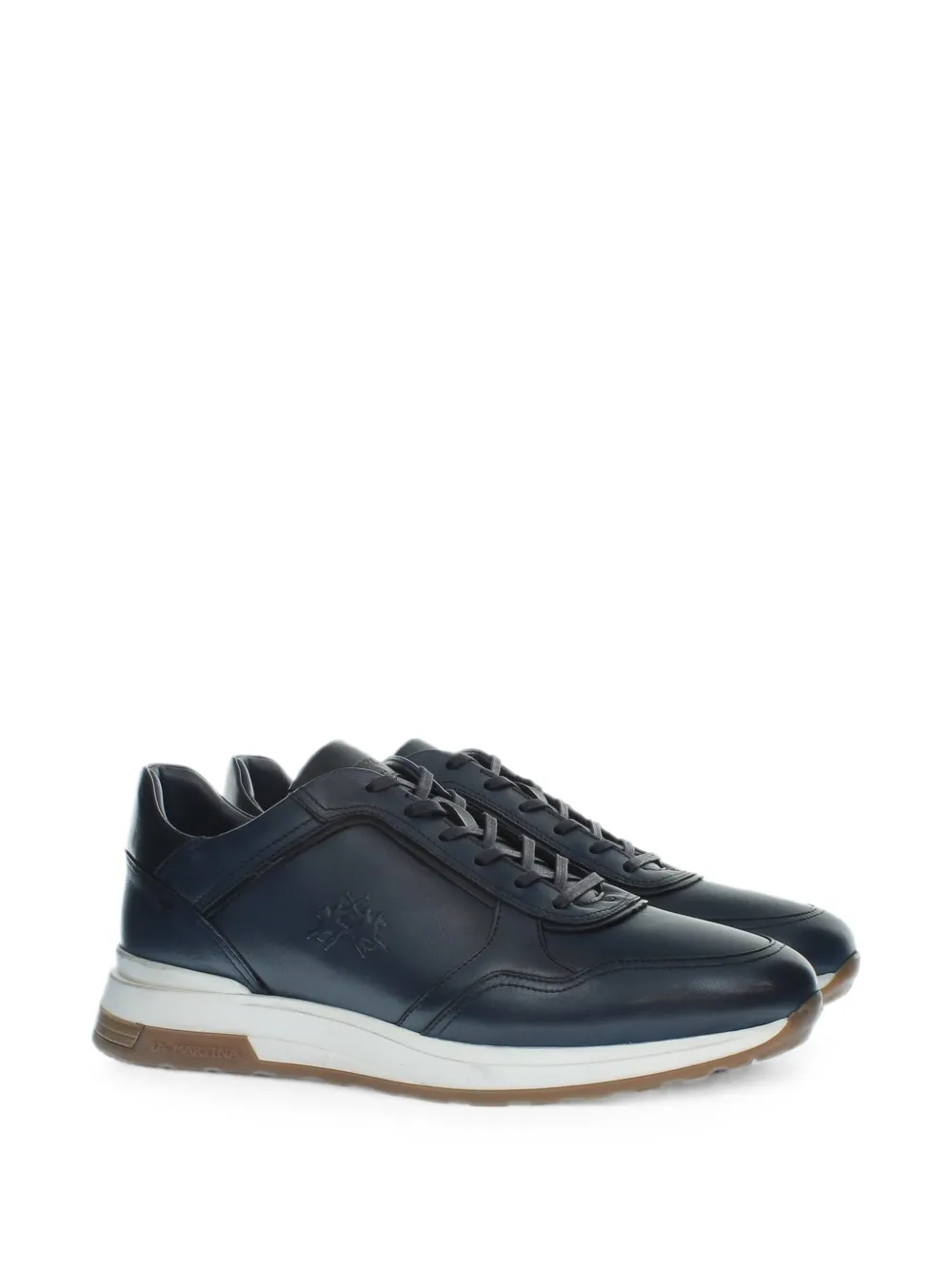 La Martina Buttero leather sneakers Blauw