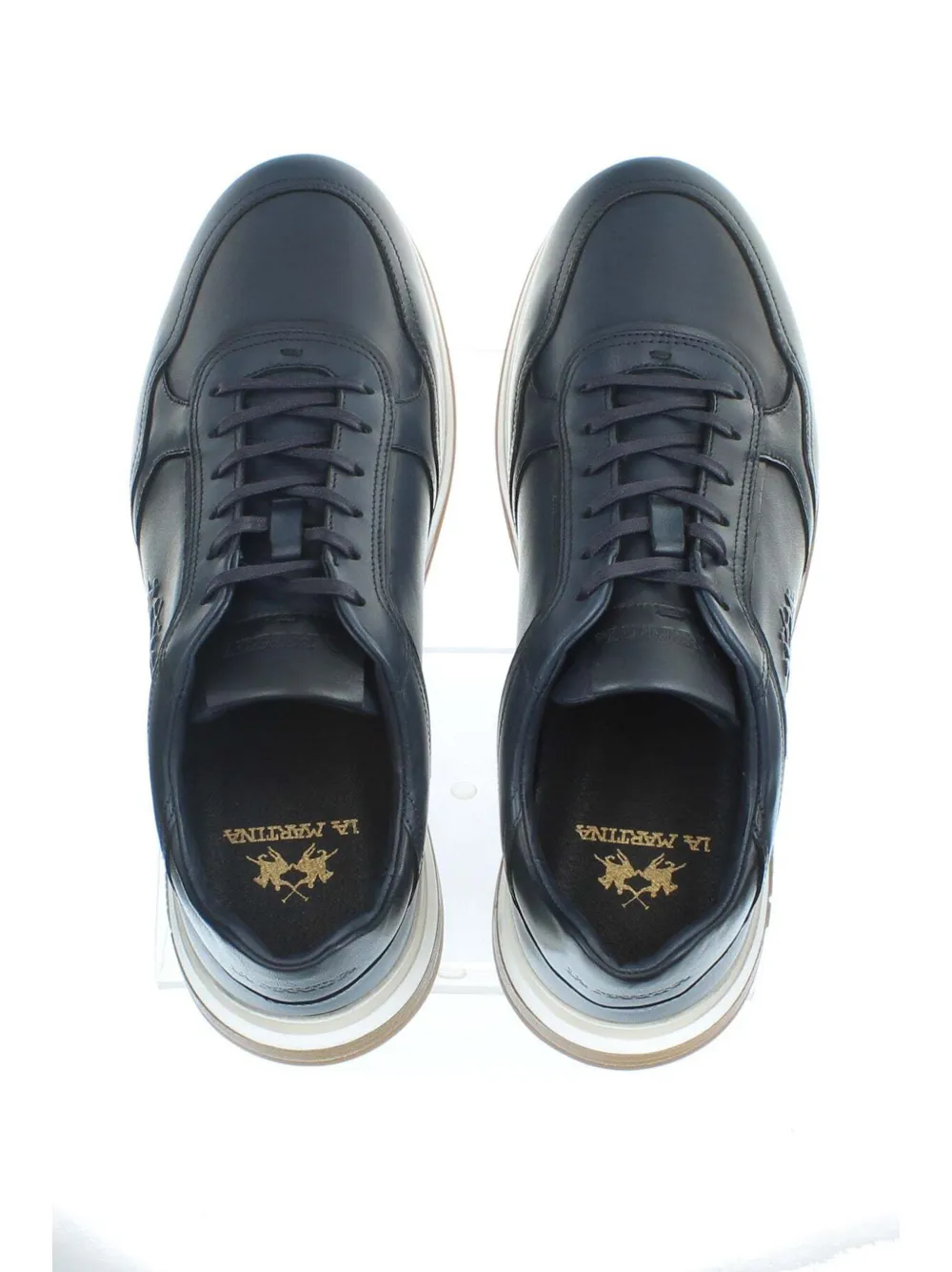 La Martina Buttero leather sneakers Blauw