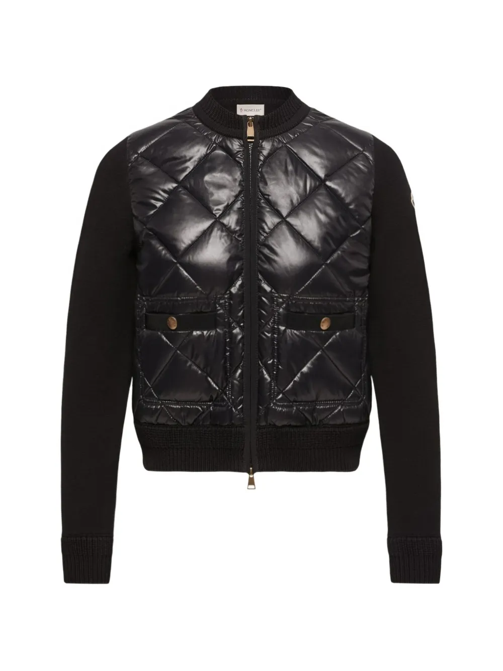 Moncler Katoenen gewatteerd vest Zwart