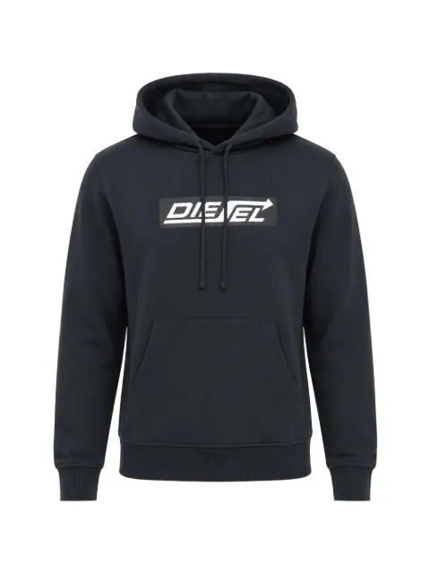 Diesel logo-print brushed hoodie