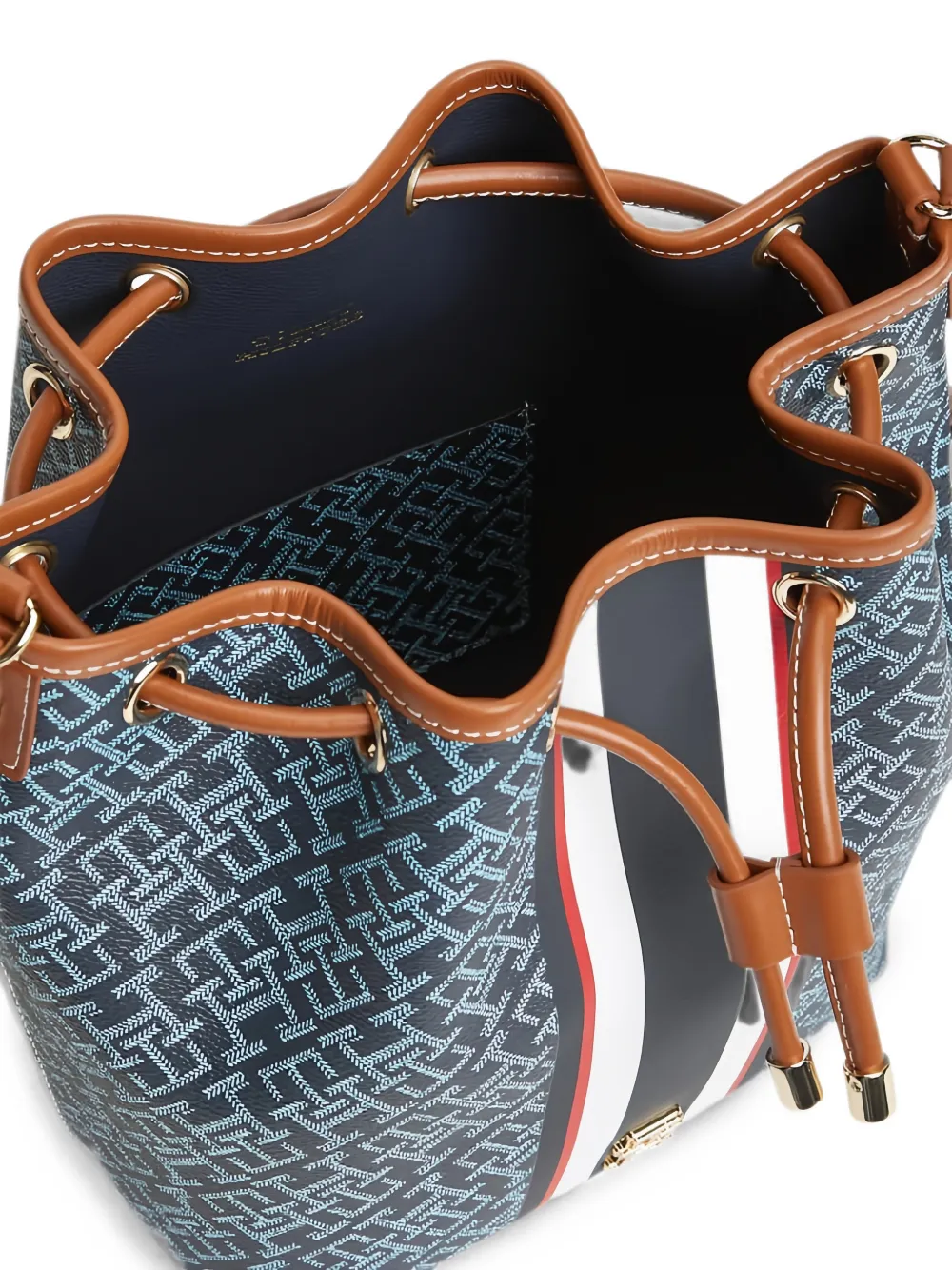 Tommy Hilfiger TH Monoplay bucket-tas met monogram Blauw