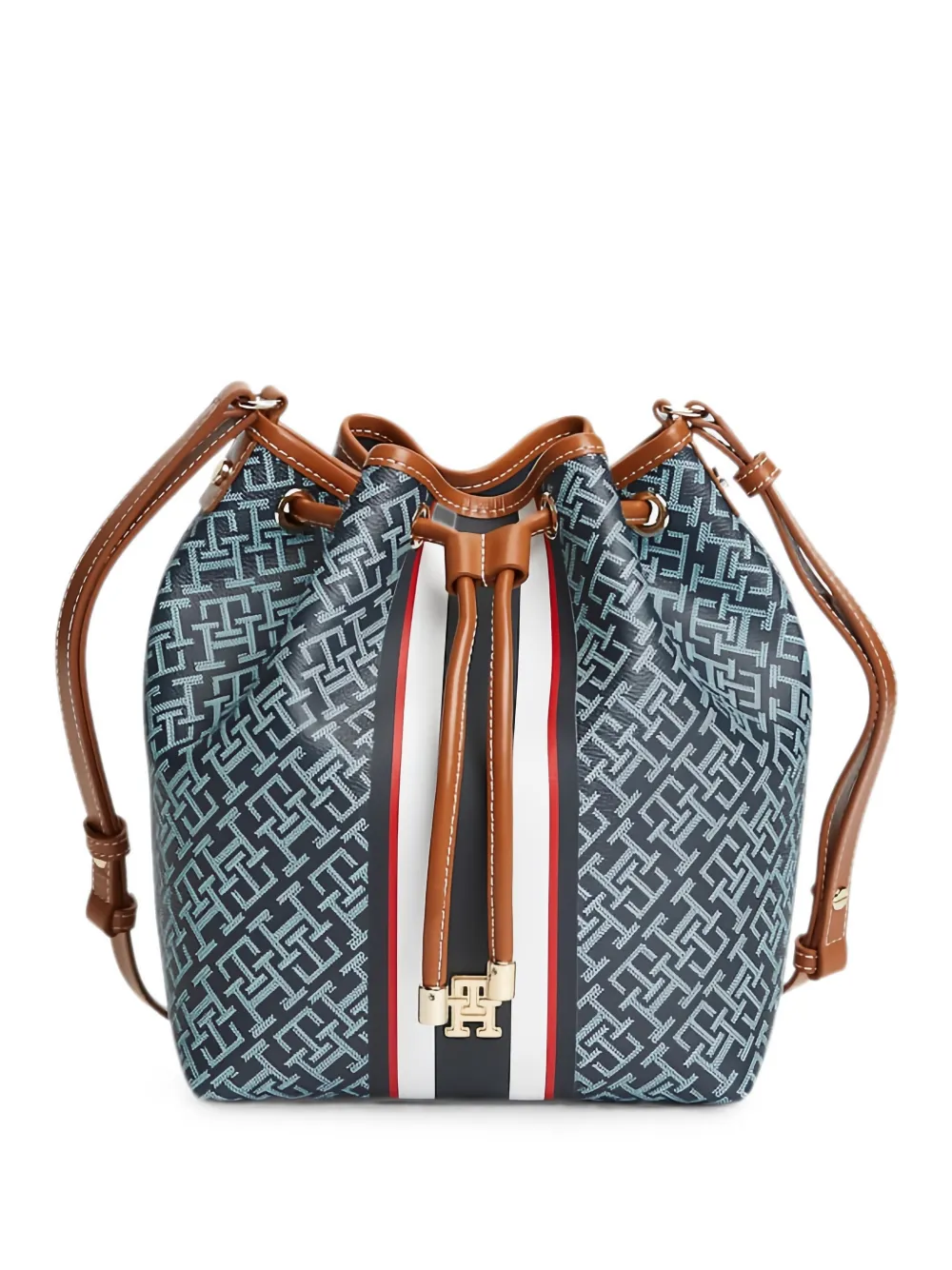 Tommy Hilfiger TH Monoplay monogram bucket bag - Blau