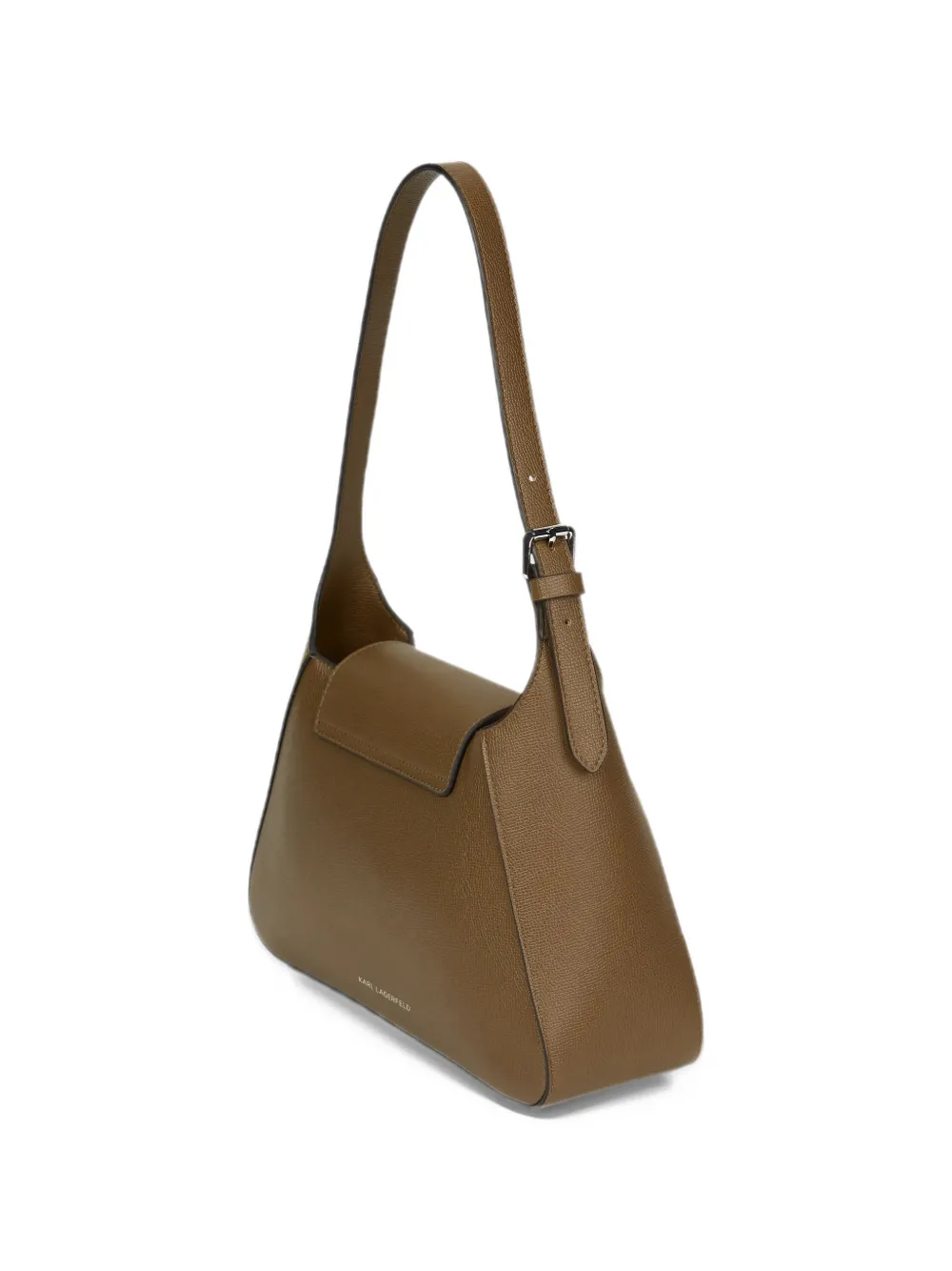 Karl Lagerfeld Schoudertas van bewerkt leer met logo-plakkaat Beige
