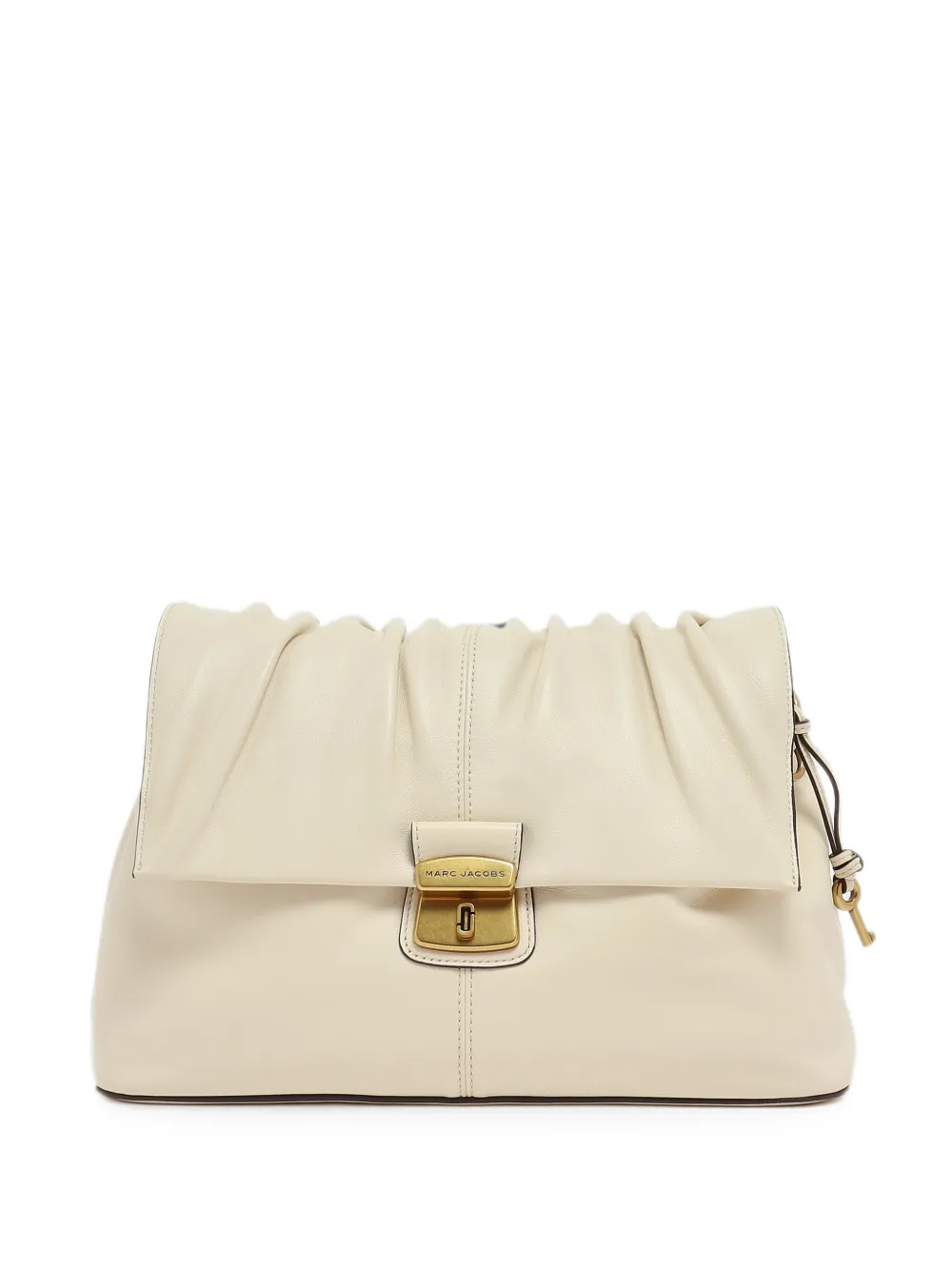 Marc Jacobs Cristina Ruched Leather Crossbody Bag In Neutral