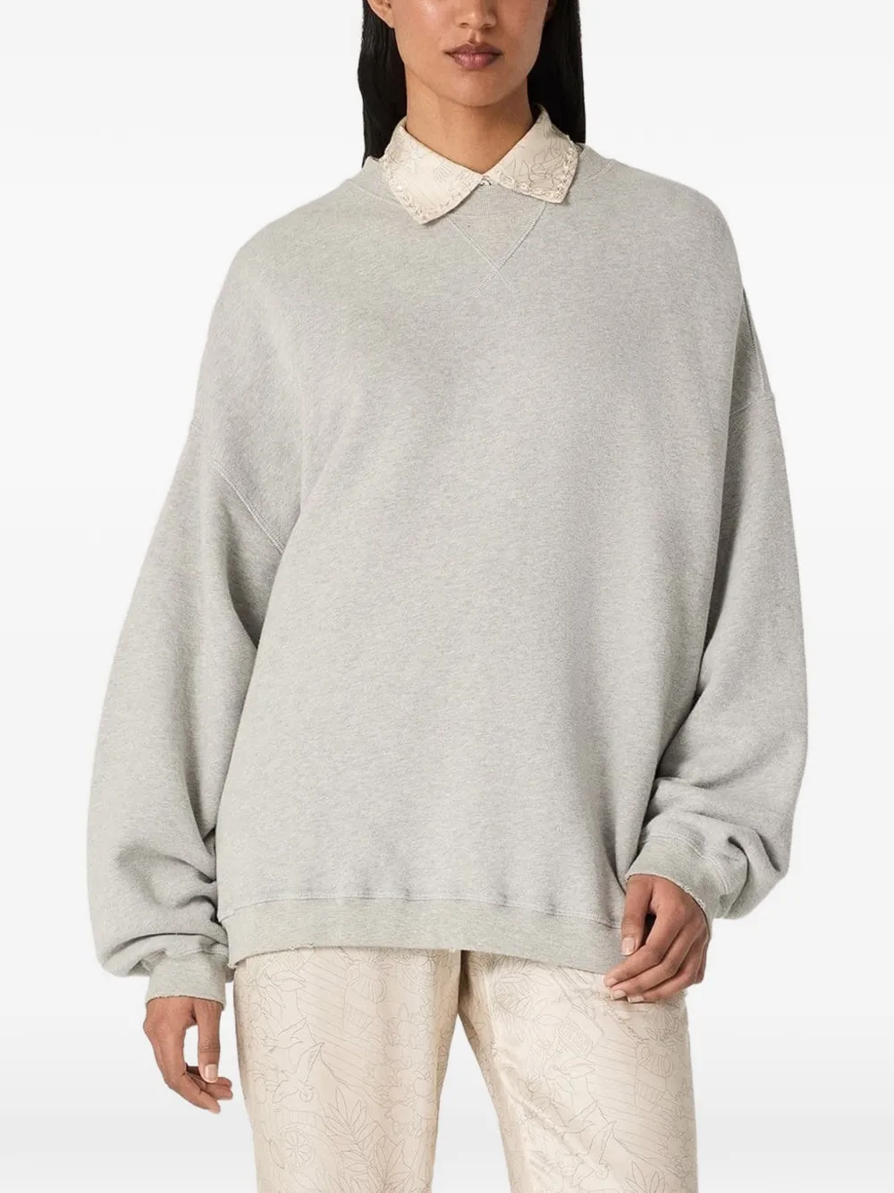 Golden Goose Sweater van grijs gemêleerd katoen met logo