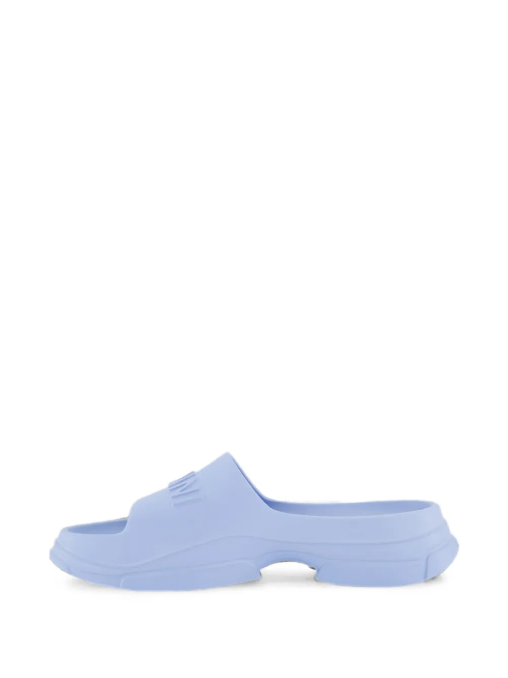 GANNI logo-embossed pool slides Blauw