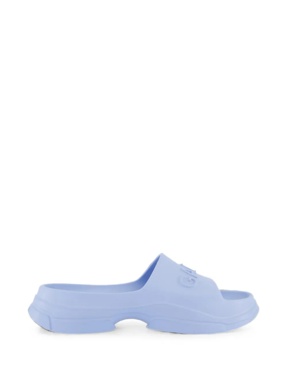 GANNI logo-embossed pool slides - Blu