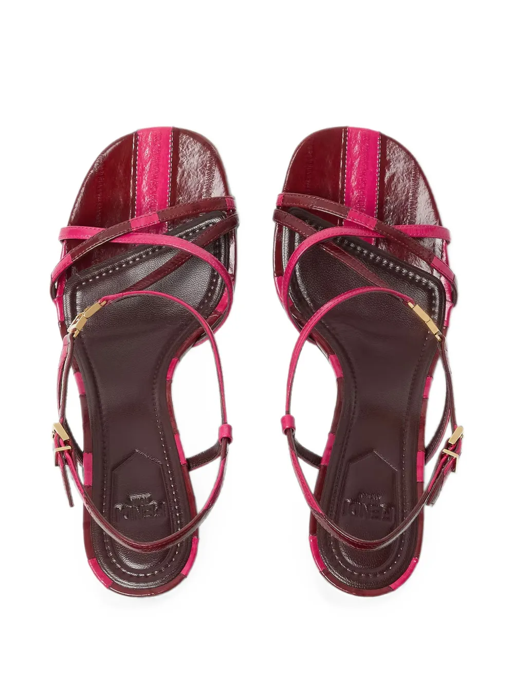 FENDI logo-plaque strappy sandals Rood