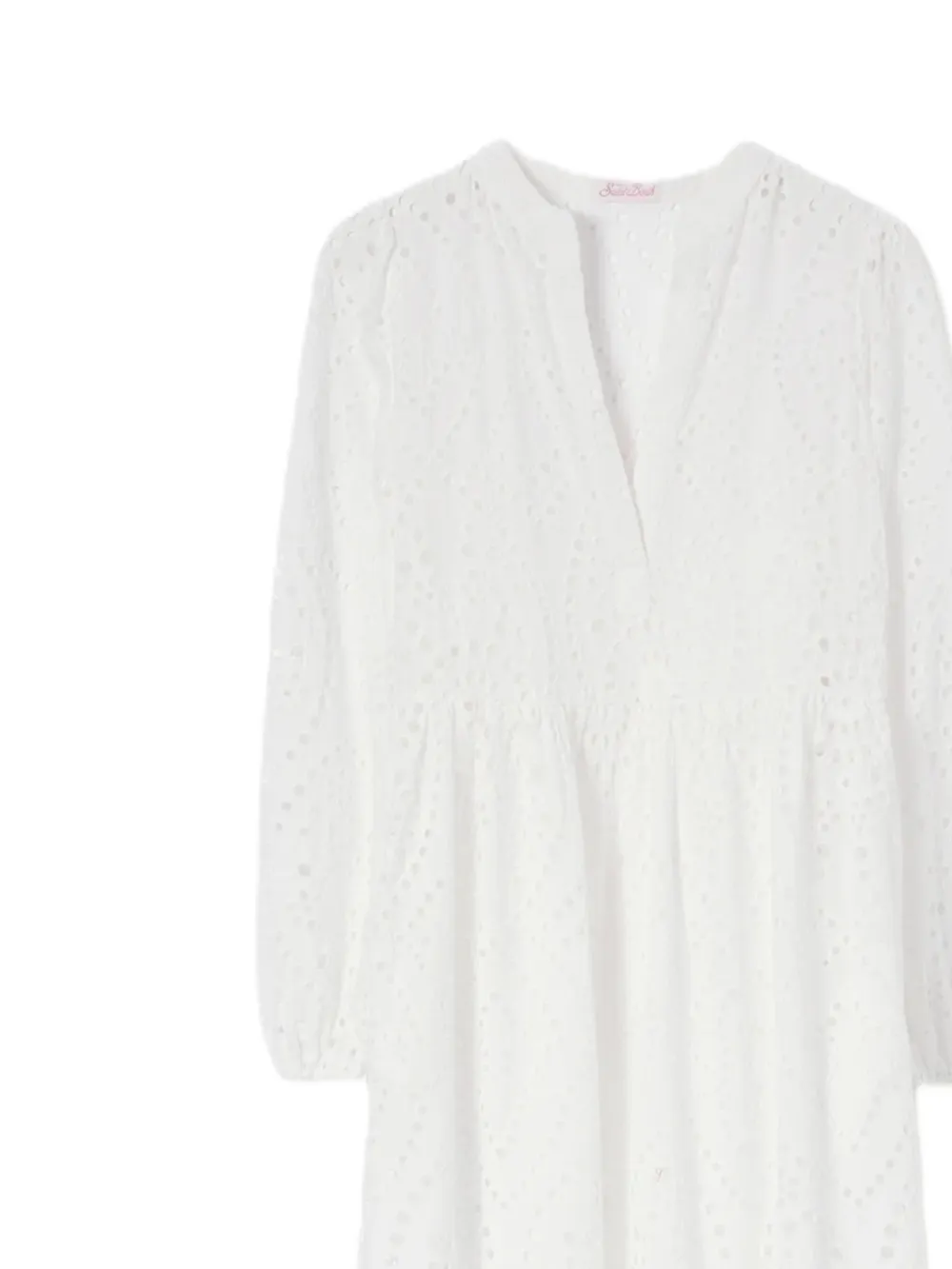 MC2 Saint Barth Sylvia broderie anglaise gelaagde maxi-jurk Wit