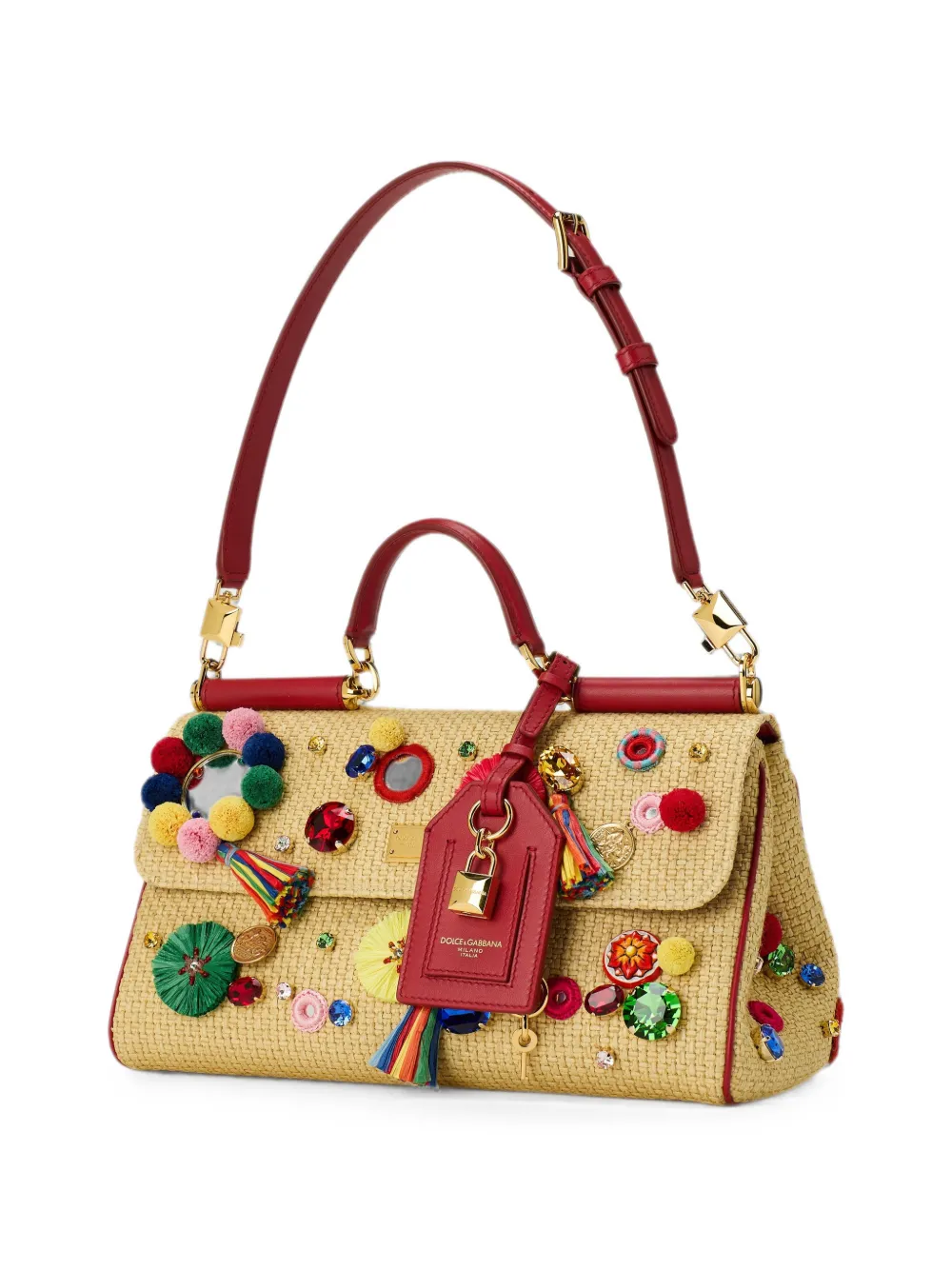 Dolce & Gabbana Medium Sicily verfraaide schoudertas Beige