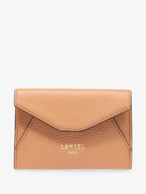 Lancel S flap-envelope stamped-logo clutch bag