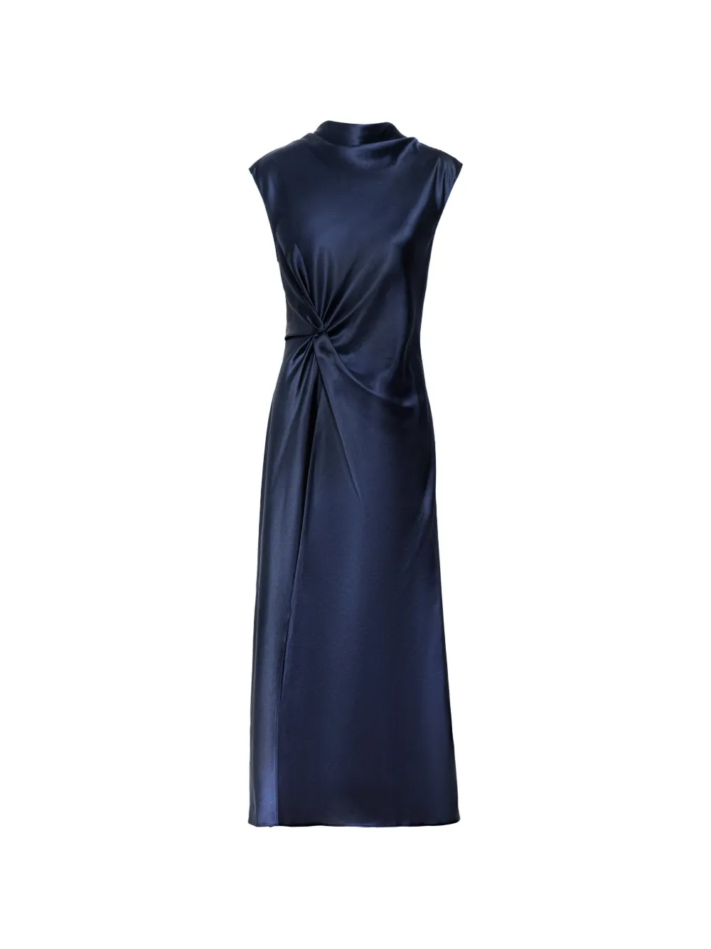 Tanya Taylor twist-detail satin midi dress - Blue
