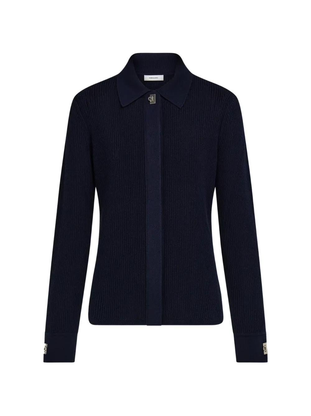 Ferragamo ribbed-knit Gancini sweater - Blau