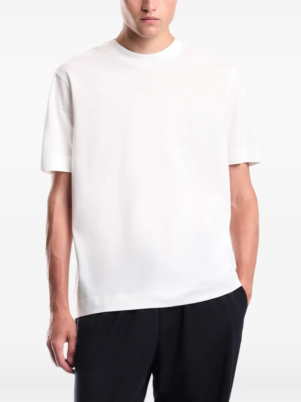 Emporio Armani T-shirt met geborduurd logo Wit
