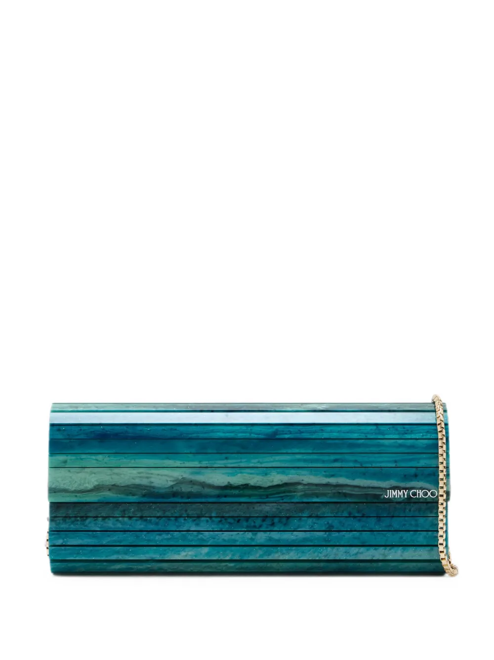 Jimmy Choo Sweetie Marble-effect Clutch Bag In Blue
