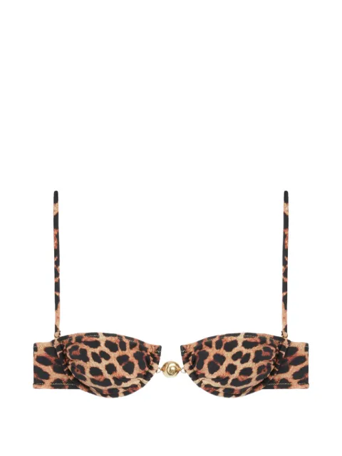Reina Olga Hammond leopard-print bikini top
