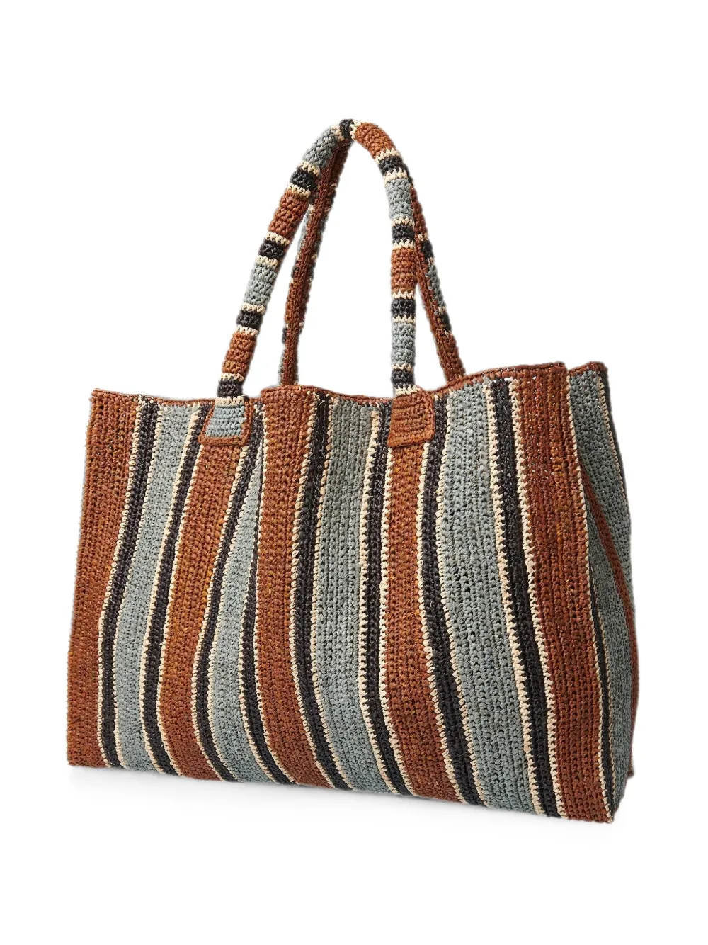 Gabriele Frantzen Striped Crocheted Tote Bag In Brown