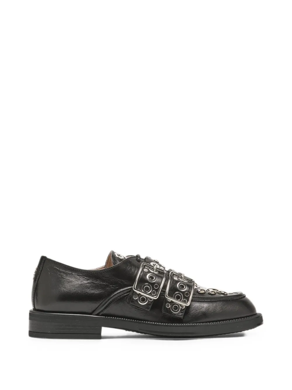 Nº21 eyelet-embellished buckled Derby shoes Zwart